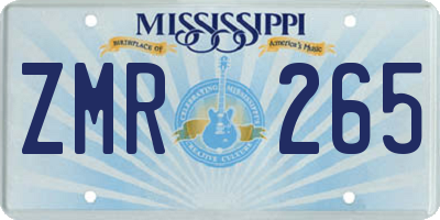 MS license plate ZMR265