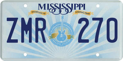 MS license plate ZMR270