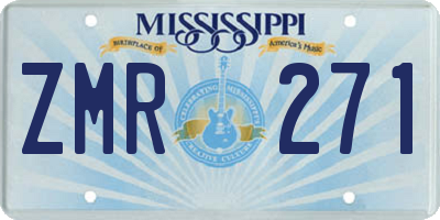 MS license plate ZMR271