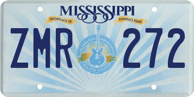 MS license plate ZMR272