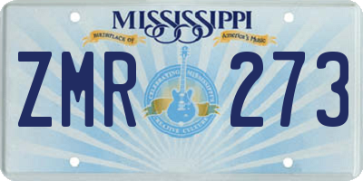 MS license plate ZMR273