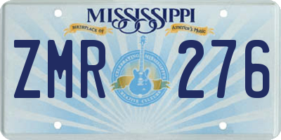 MS license plate ZMR276