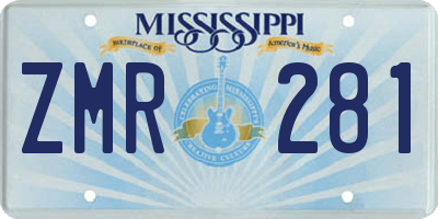 MS license plate ZMR281
