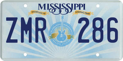 MS license plate ZMR286