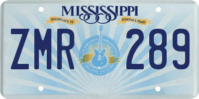 MS license plate ZMR289