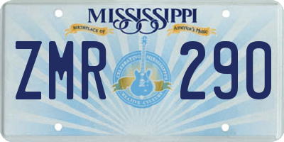 MS license plate ZMR290