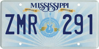 MS license plate ZMR291