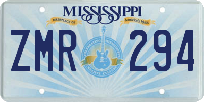 MS license plate ZMR294