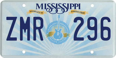 MS license plate ZMR296