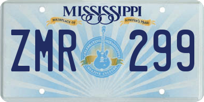 MS license plate ZMR299