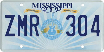 MS license plate ZMR304
