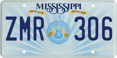MS license plate ZMR306