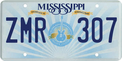 MS license plate ZMR307