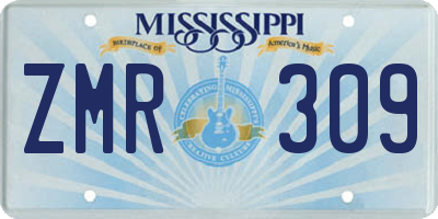 MS license plate ZMR309