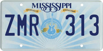 MS license plate ZMR313