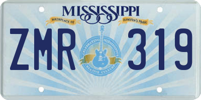MS license plate ZMR319