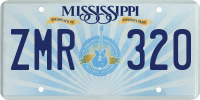 MS license plate ZMR320