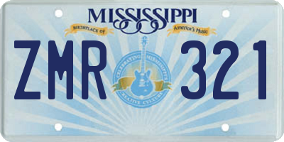 MS license plate ZMR321