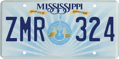 MS license plate ZMR324