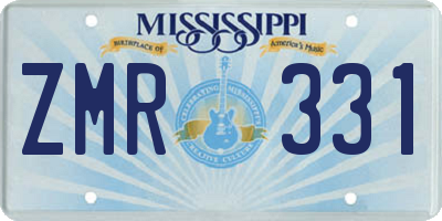 MS license plate ZMR331