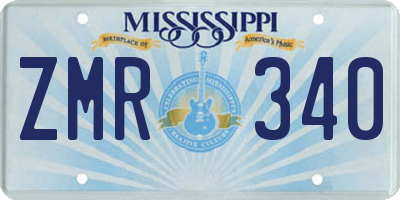 MS license plate ZMR340