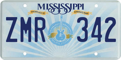 MS license plate ZMR342