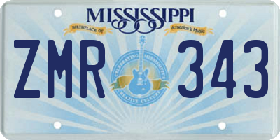 MS license plate ZMR343