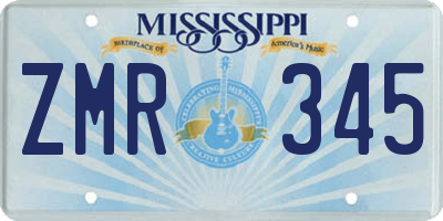 MS license plate ZMR345