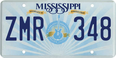 MS license plate ZMR348