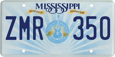 MS license plate ZMR350