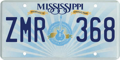 MS license plate ZMR368