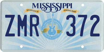 MS license plate ZMR372