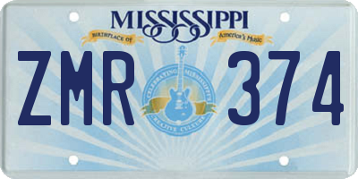 MS license plate ZMR374