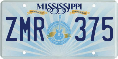 MS license plate ZMR375