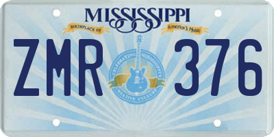 MS license plate ZMR376