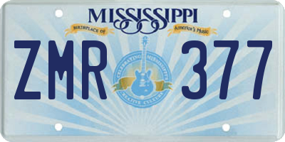 MS license plate ZMR377