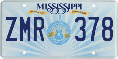 MS license plate ZMR378