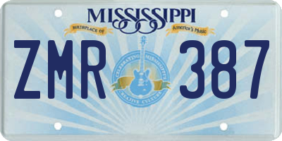 MS license plate ZMR387