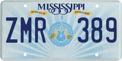 MS license plate ZMR389