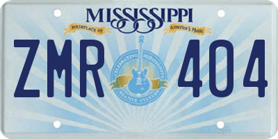 MS license plate ZMR404