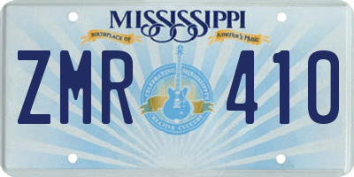 MS license plate ZMR410