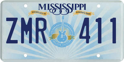 MS license plate ZMR411
