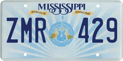 MS license plate ZMR429