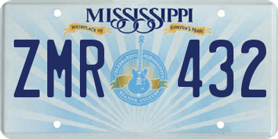 MS license plate ZMR432