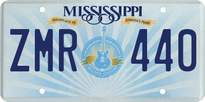 MS license plate ZMR440