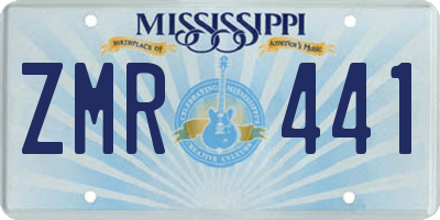 MS license plate ZMR441
