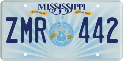 MS license plate ZMR442