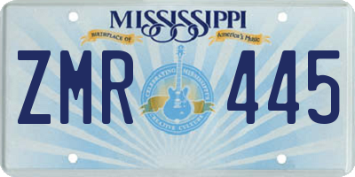MS license plate ZMR445