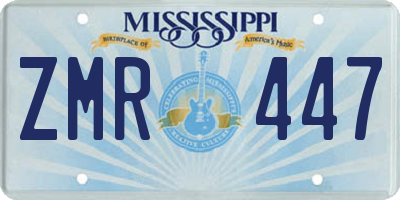 MS license plate ZMR447