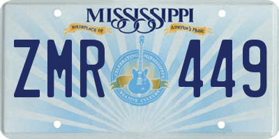 MS license plate ZMR449